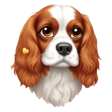 Cavalier King Charles Spaniel with hearts sticker