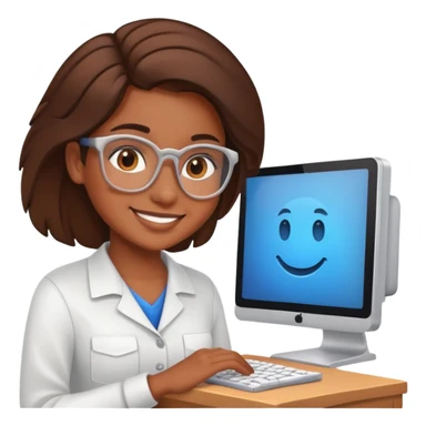 Girl programmer with computer sticker