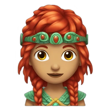 quetzalcuoatl red head girl sticker