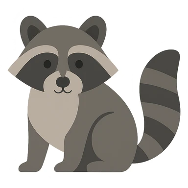 Flat design style raccoon sticker