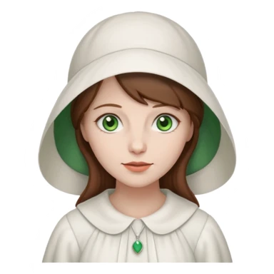 Handmaid woman with brown hair and green eyes sticker