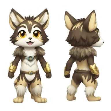 shiny, patterns, Kemono-style, Chibi, Anthro-Fur-Sona-Fakémon, Full Body sticker