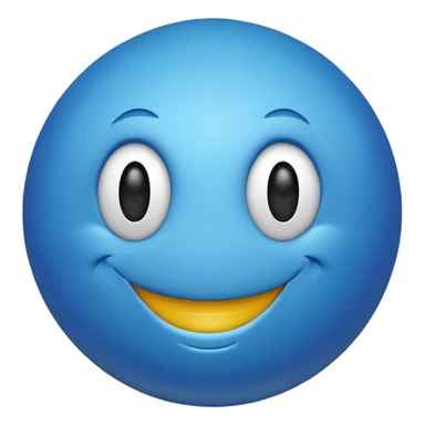 Blue ball With a smiley face sticker