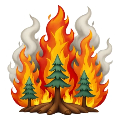 a forest fire were every tree is in fire  sticker