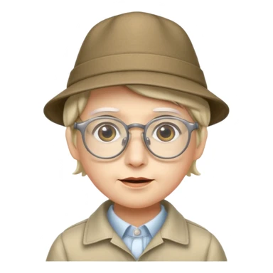 
anchovy wearing glasses and a hat sticker