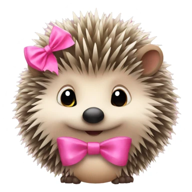 hedgehog with a pink bow sticker