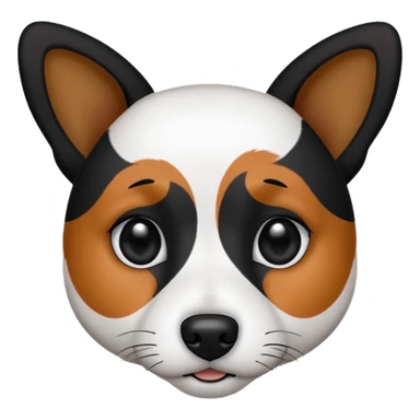Jack russel with black on one ear and small black dots on the other ear sticker