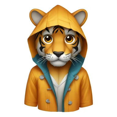 Tiger in a raincoat sticker