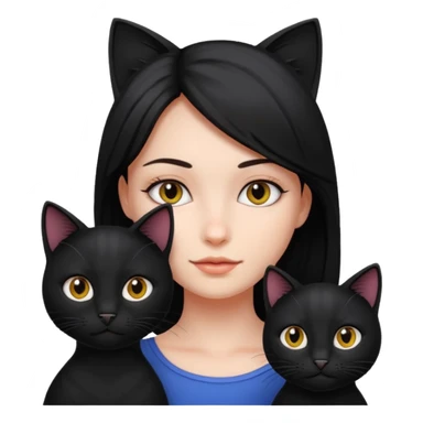 chica con un gato negro sticker