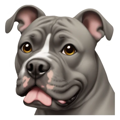 Black American Bully with floppy ears sticker