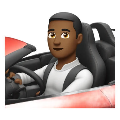 Man in sports car sticker