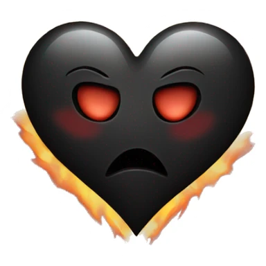 Black heart with flames sticker