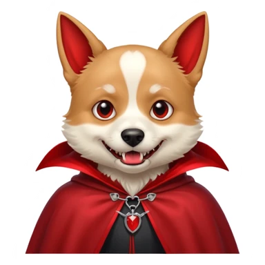 Vampire Pet, Dog in red collar cloak sticker