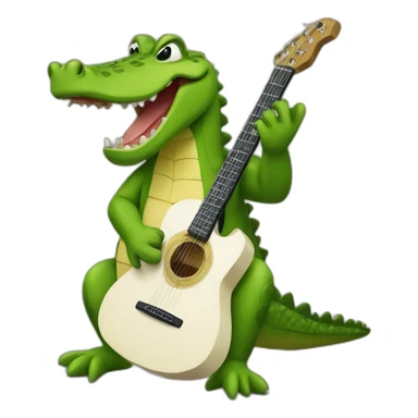 Un crocodile qui joue de la guitare sticker
