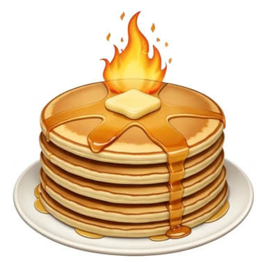 pancake on fire sticker