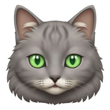 Grey cat with green eyes sticker