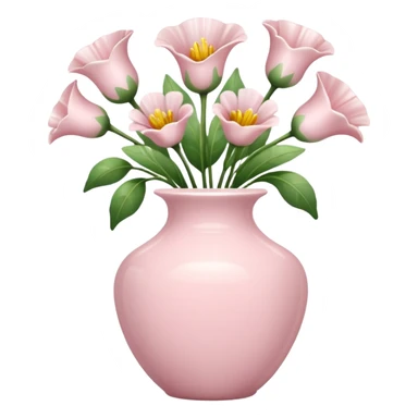 Pale pink shell vase with flowers sticker