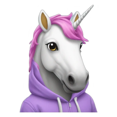 Unicorn wearing hoodie sticker