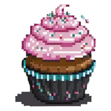 cupcake with pink icing and sprinkles sticker