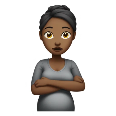Uncomfortable and angry pregnant woman sticker