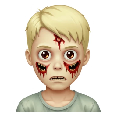 Create a zombie blonde boy sticker