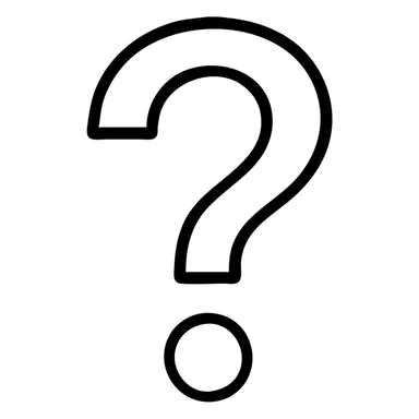 question mark icon, bold outline, minimal, flat design sticker