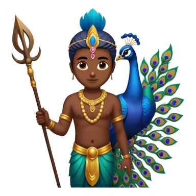 lord Murugan with peacock sticker