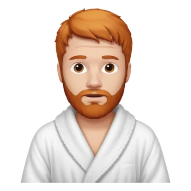ginger hair bearded man with bath robe on his sholder sticker