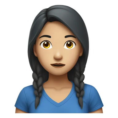 Asian Girl who fights against the justice with blue teashirt  sticker