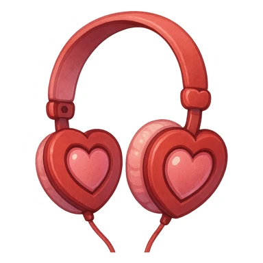 love-themed headphones with heart earcups sticker