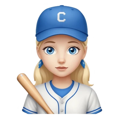girl with blue eyes in baseball cap portrait sticker
