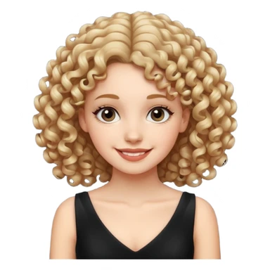 curly haired black dress white girl sticker
