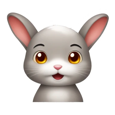 Shy bunny blushing bright red cheeks sticker