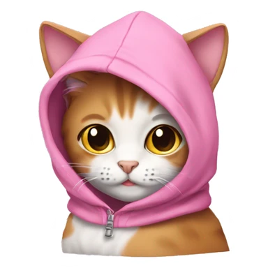Cute cat with pink hoodie  sticker
