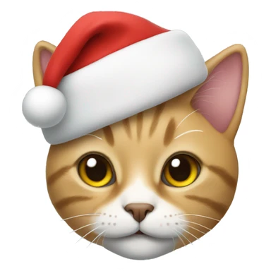 Cat with a Santa hat sticker