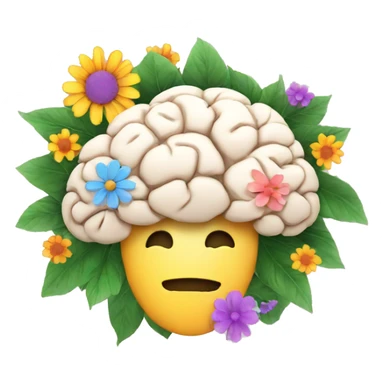 ADHD logo with a brain with Flowers  sticker