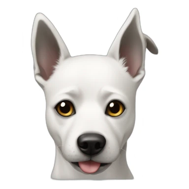 white dog with black manchas in the face mixed like border ollie with short hair sticker