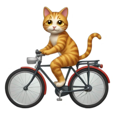 Cat riding a bike sticker