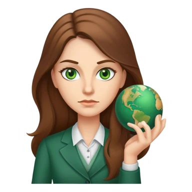 Stern female teacher with long Brown hair and Green eyes sticker