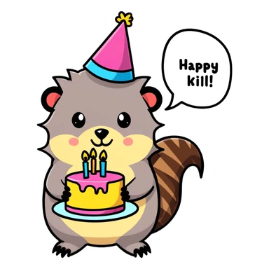 Porcupine saying happy birthday don’t kill me sticker