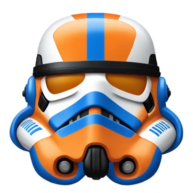 Orange and blue accented stormtrooper helmet  sticker