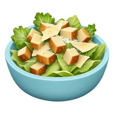 super realistic caesar salad in small light blue bowl sticker