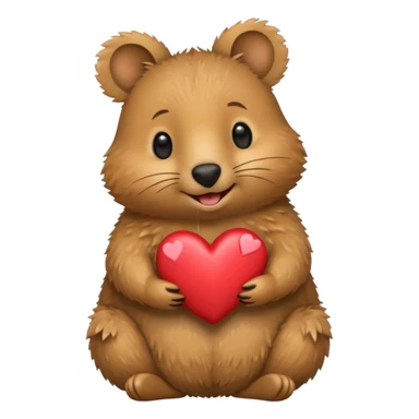 Quokka holding a heart  sticker