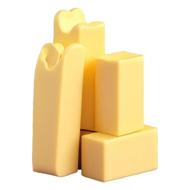 two butter curls stacked, soft shadows sticker