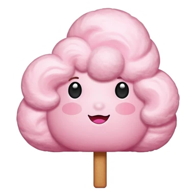 Candy floss emoji with no face and it leaning towards the side with just the candy floss  sticker