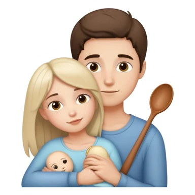 Boy and girl cuddling, man is big spoon girl.is little spoon sticker