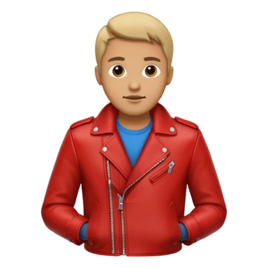Motorbiker man with red leather jacket sticker