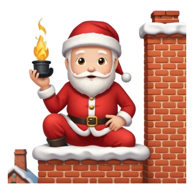 Santa on a chimney sticker