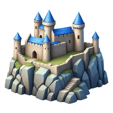 blue-roofed fortress on the rock sticker
