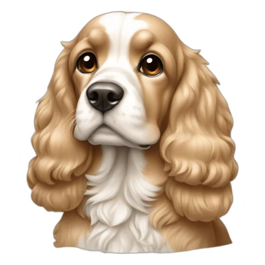 American cocker beige and white sticker